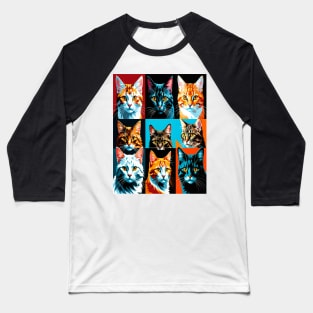 Pop Art Cat Portraits Baseball T-Shirt